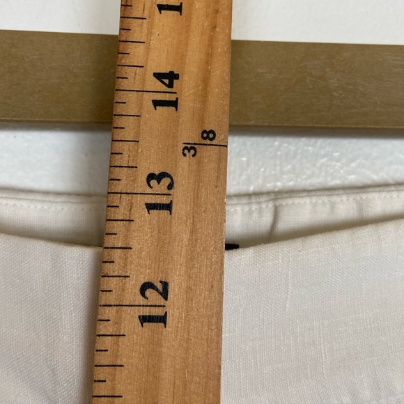 Talbots Linen Cropped Pants Size 12 White Lined Elastic Waist Side Pocket Summer - Picture 5 of 11